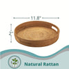 Round Rattan Wicker Tray For House And Restaurant| Set of 2 With Handle