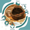 Round rattan tray with handles handmade from a natural material and eco-friendly